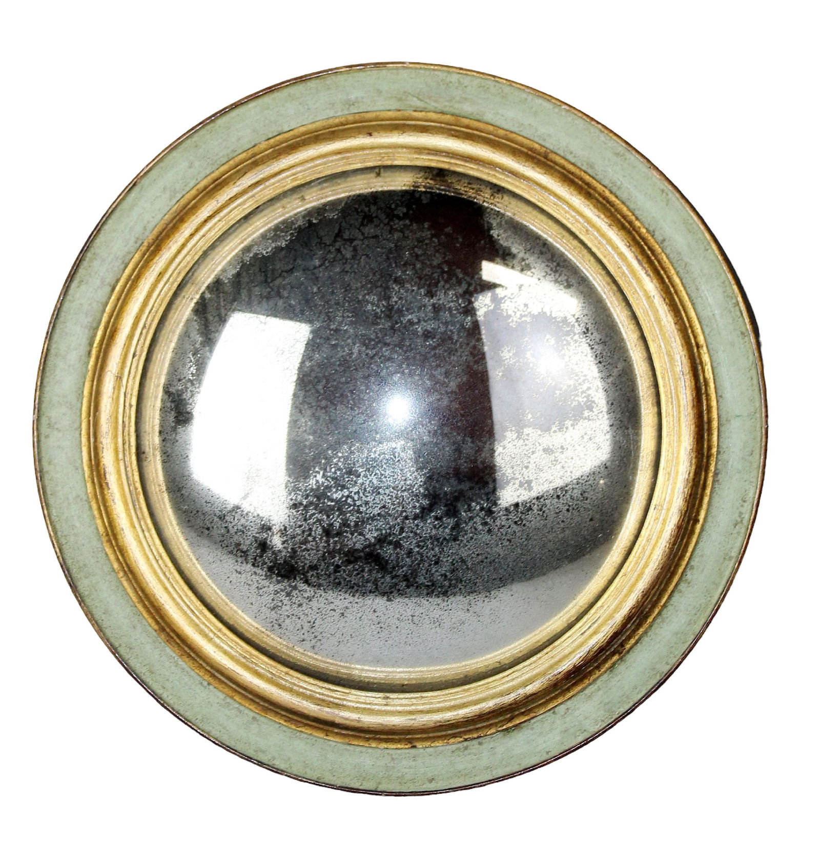 Vintage Spanish butler's mirror with convex glass (1 of 9)