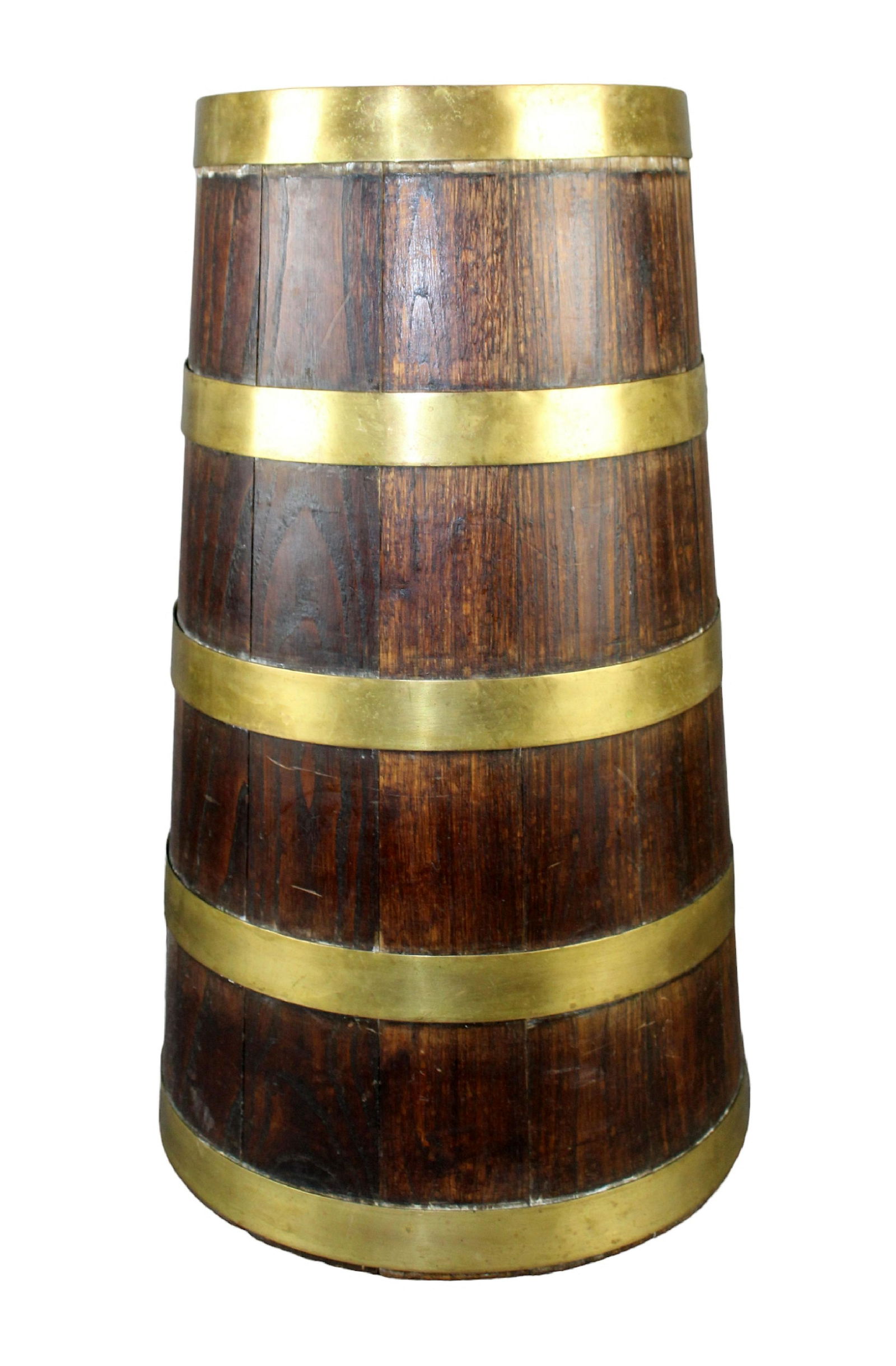 French Gerard Lafitte oak and brass banded umbrella stand (1 of 11)