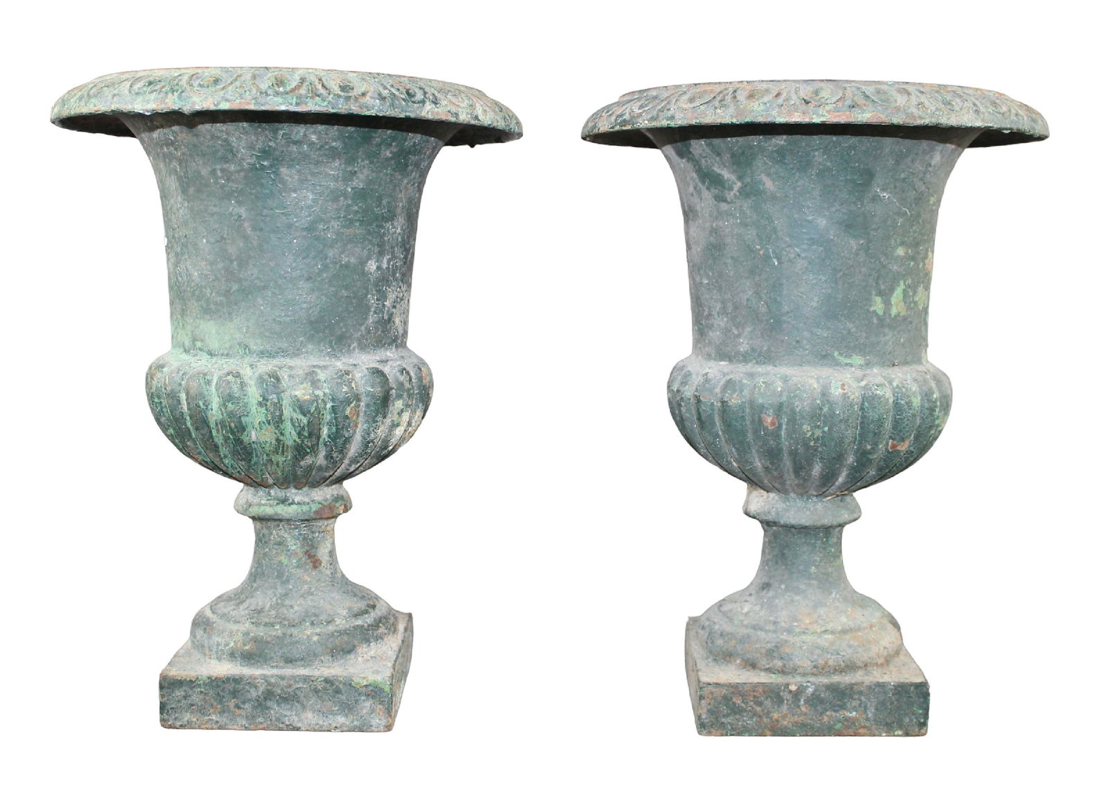 Pair of French cast iron classical urn form vases (1 of 7)