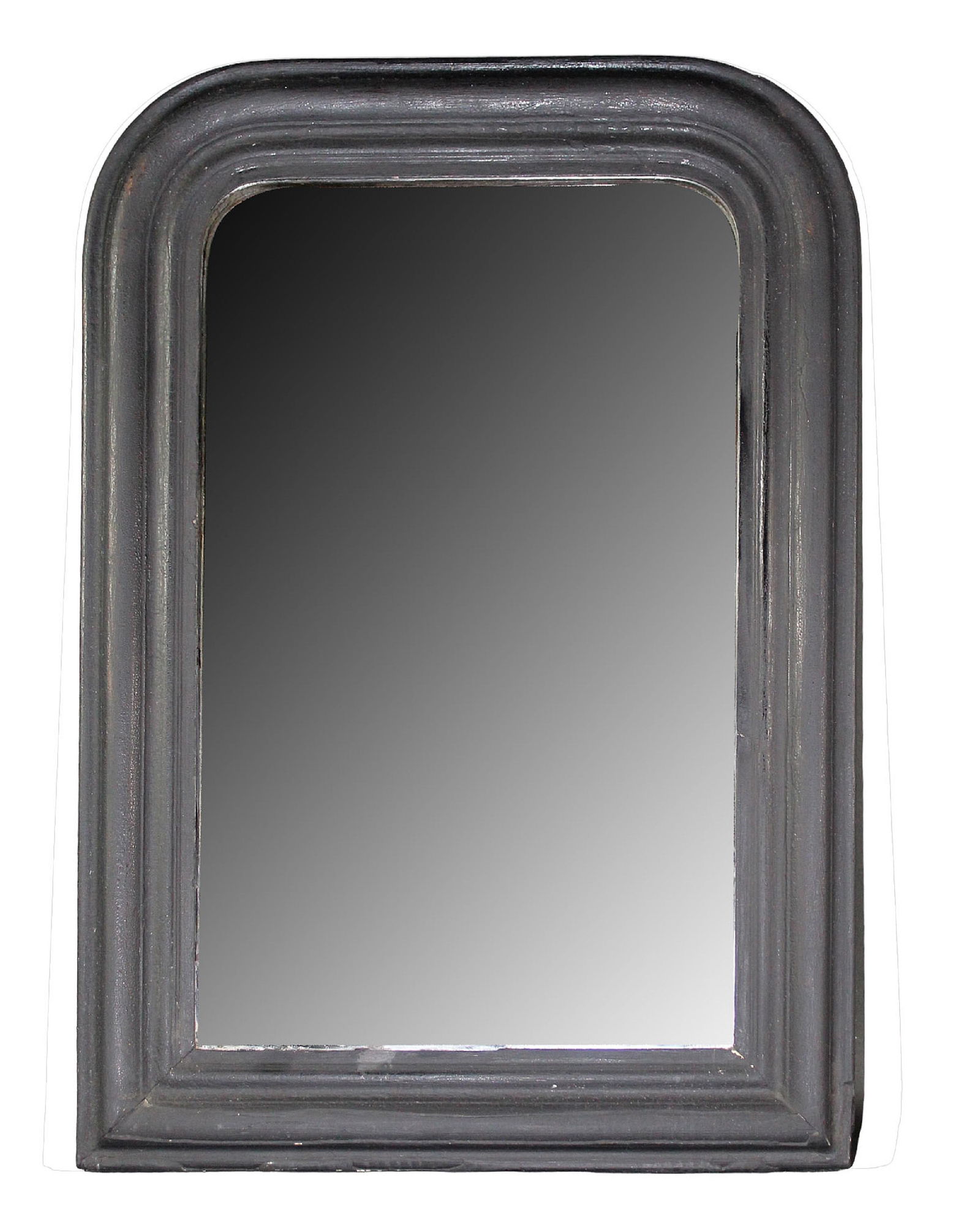 French Louis Philippe petite mirror in matte black (1 of 6)