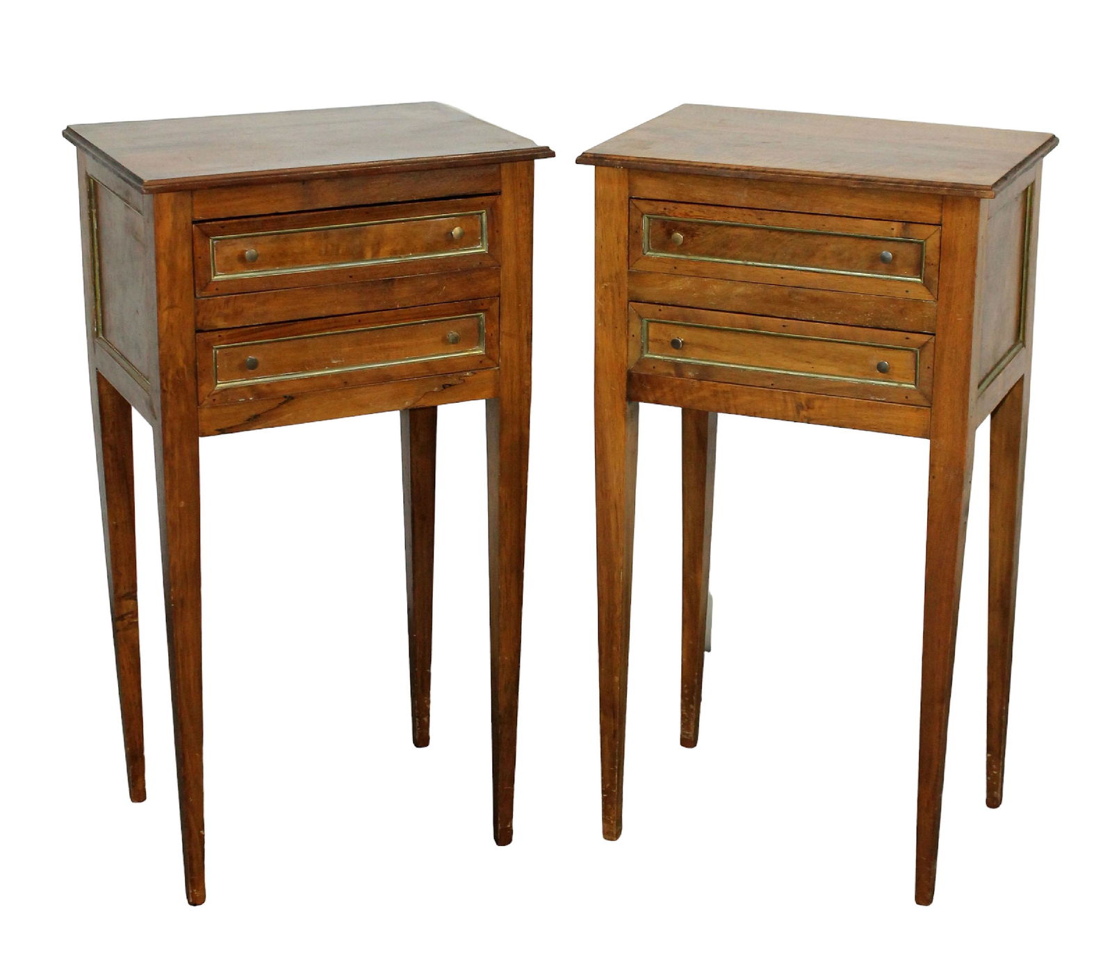 Pair of French Louis XVI 2 drawer petite chests on legs (1 of 9)