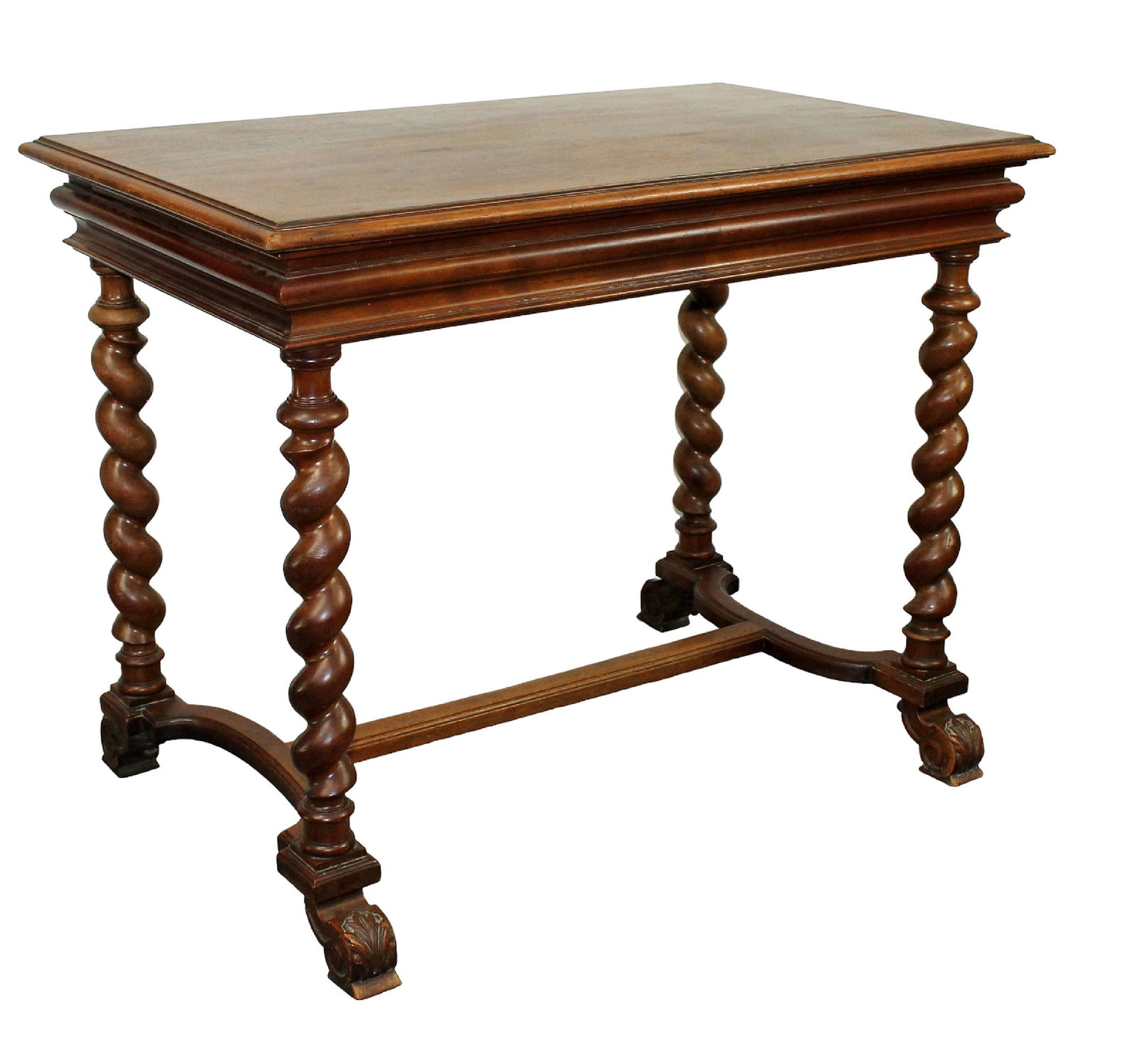 French bureau plat desk in walnut (1 of 6)