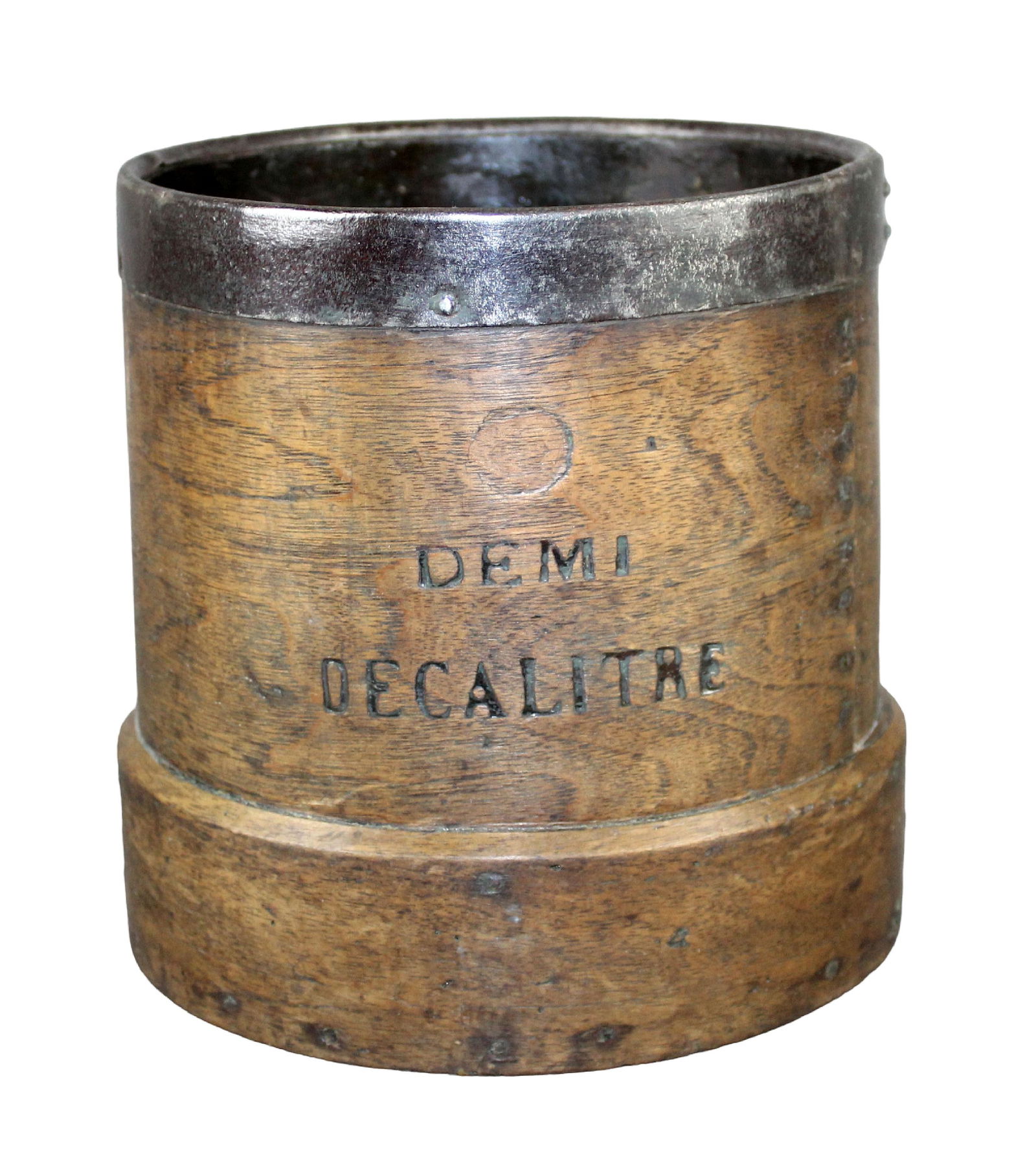 Antique French demi decalitre wooden bucket (1 of 10)