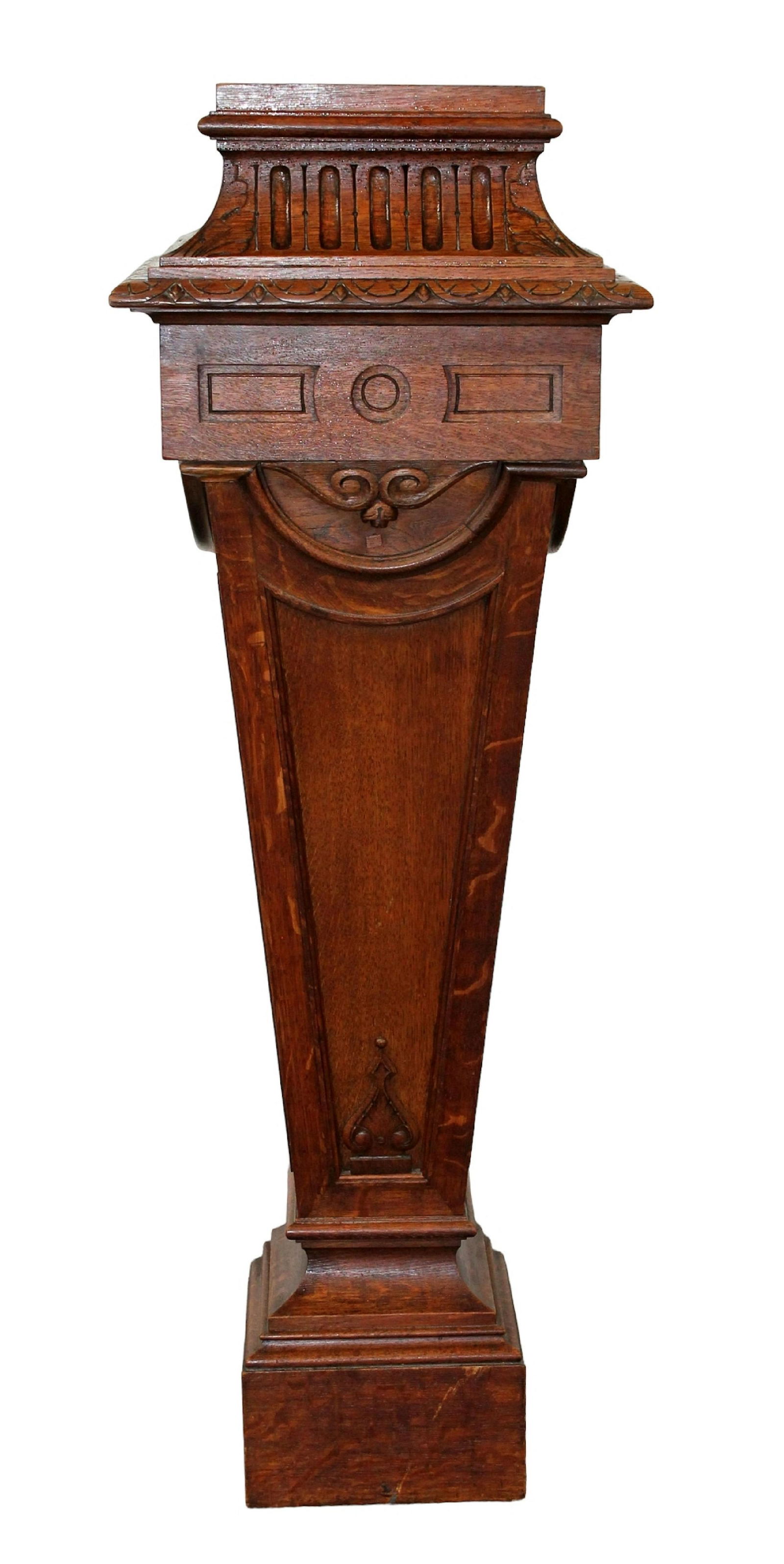 French Neo Classical tapered pedestal in oak (1 of 6)
