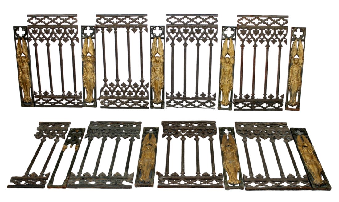 French Gothic Revival iron altar railing with angels (1 of 14)