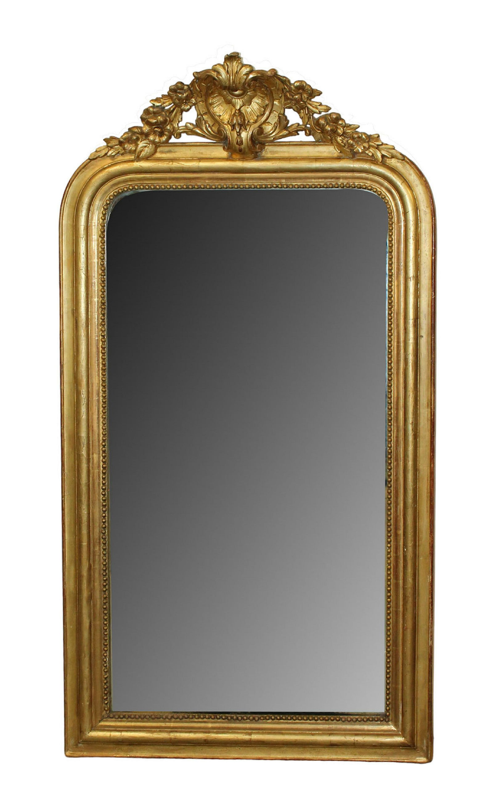 Louis Philippe gold leaf mirror with coquille shell (1 of 7)