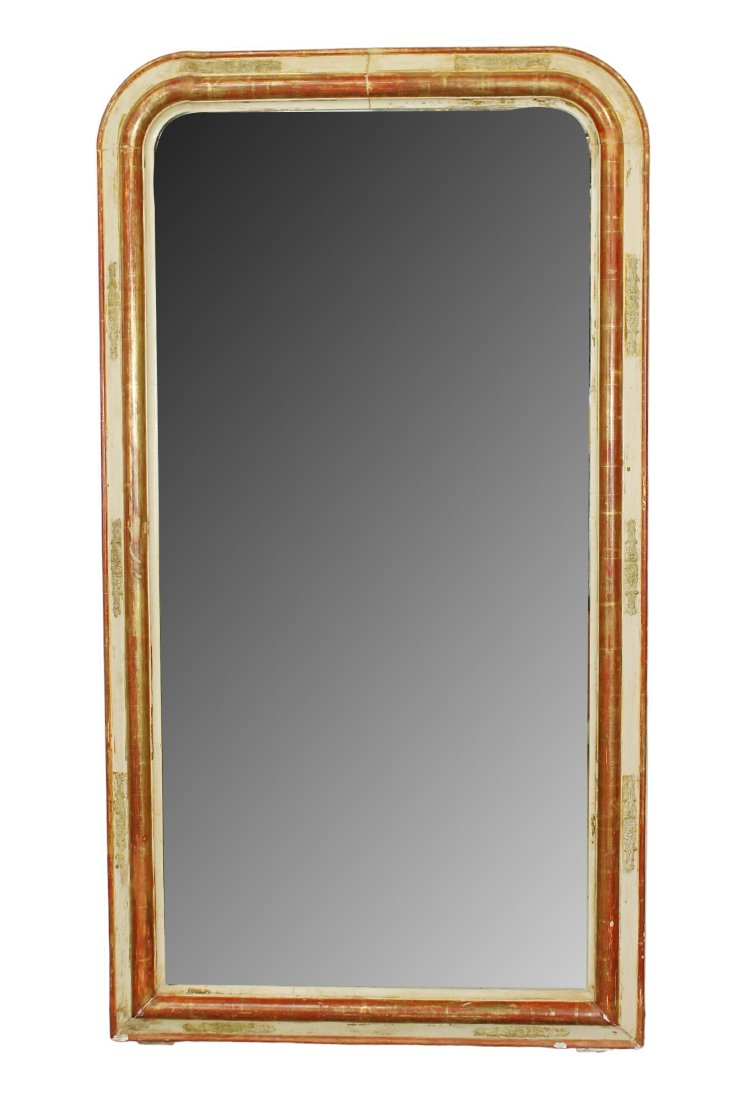 French Louis Philippe gold leaf and painted mirror- over 6' tall (1 of 8)