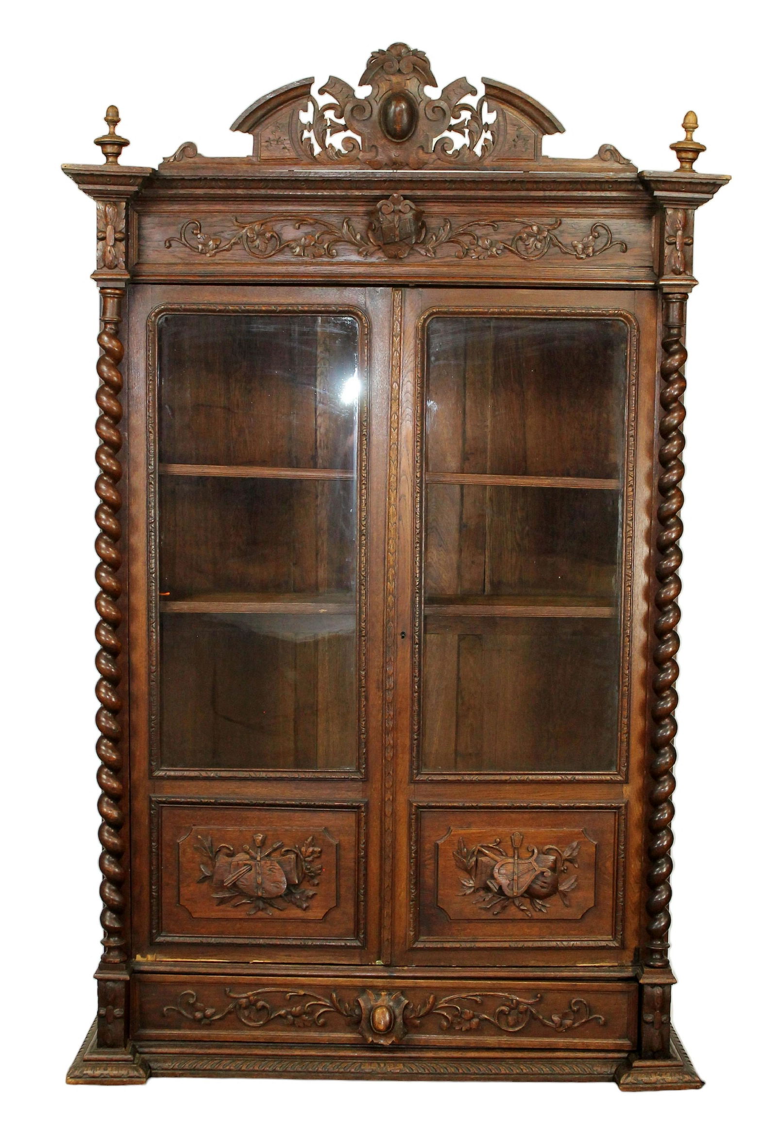 French Louis XIII 2 door oak bookcase (1 of 10)