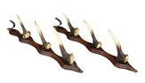 French Black Forest wall mount gun rack with antler hooks