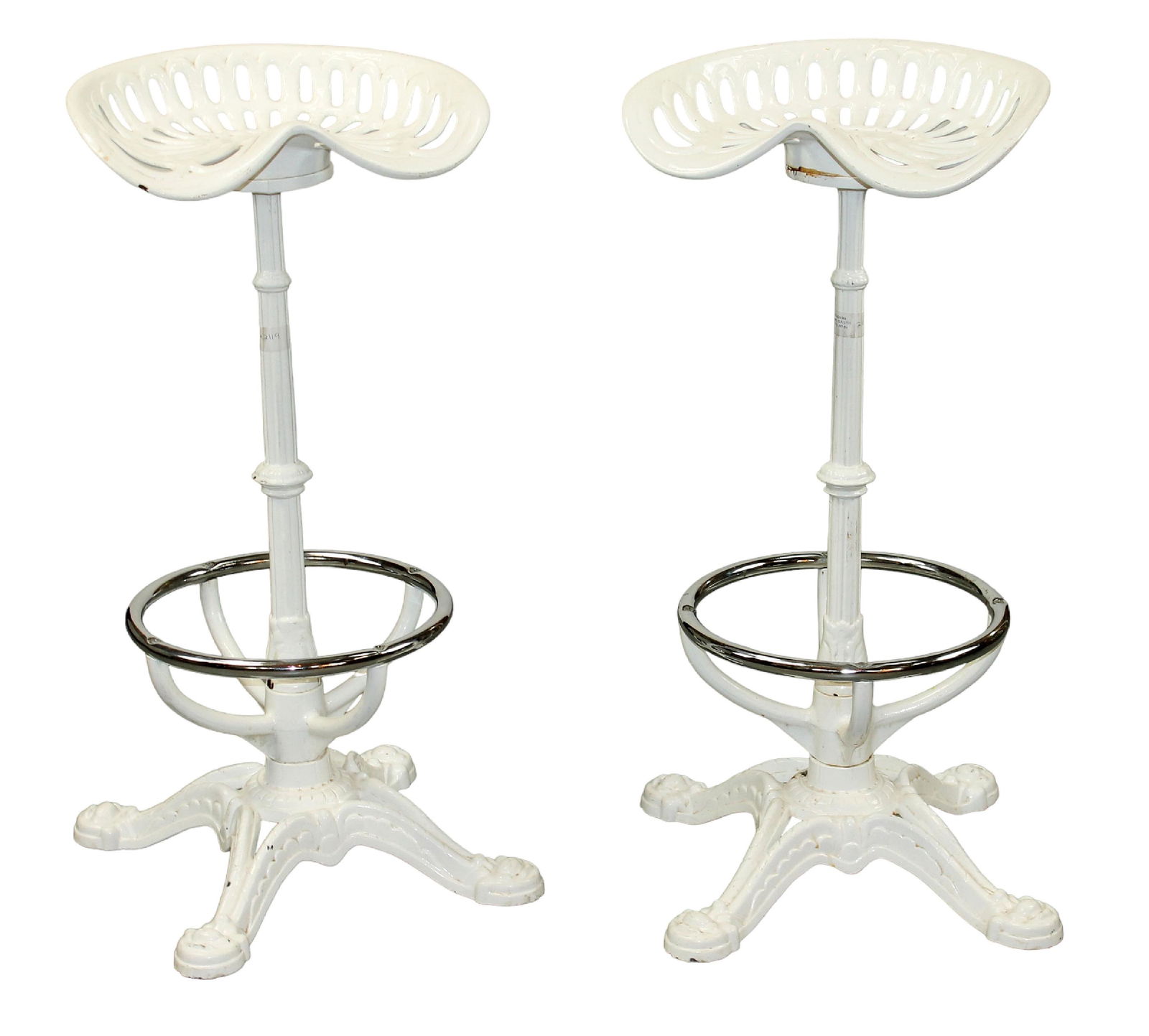 Pair of French industrial cast iron bar stools (1 of 8)