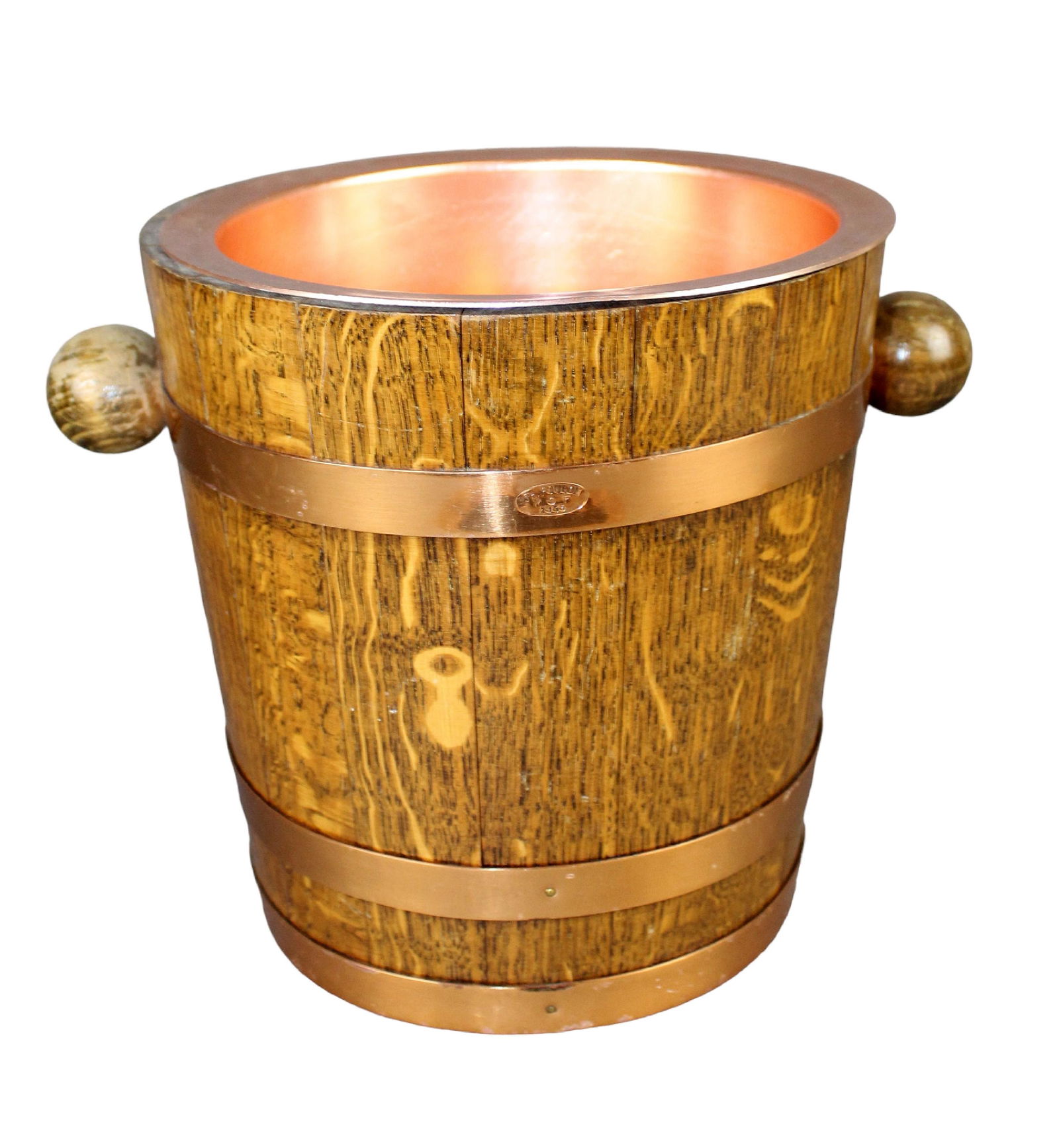 French oak and brass banded champagne bucket (1 of 11)