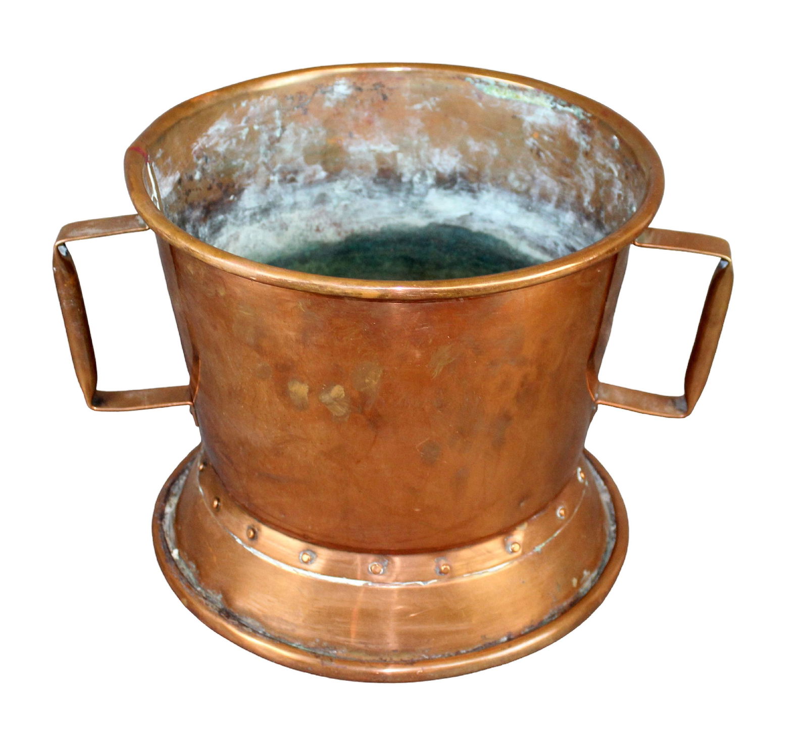 Antique French copper (Ferrat) pot with handles (1 of 8)