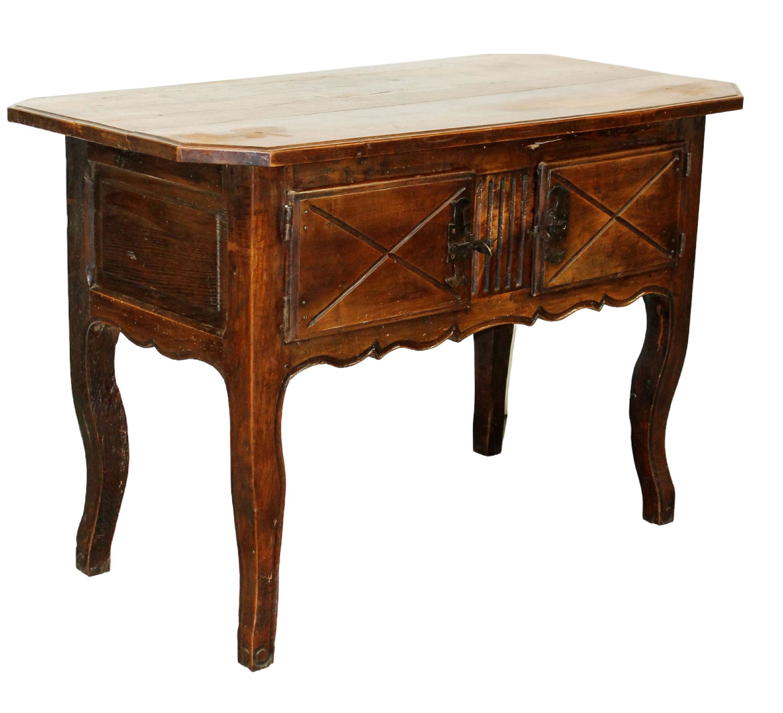 French Provincial console side table in walnut (1 of 6)