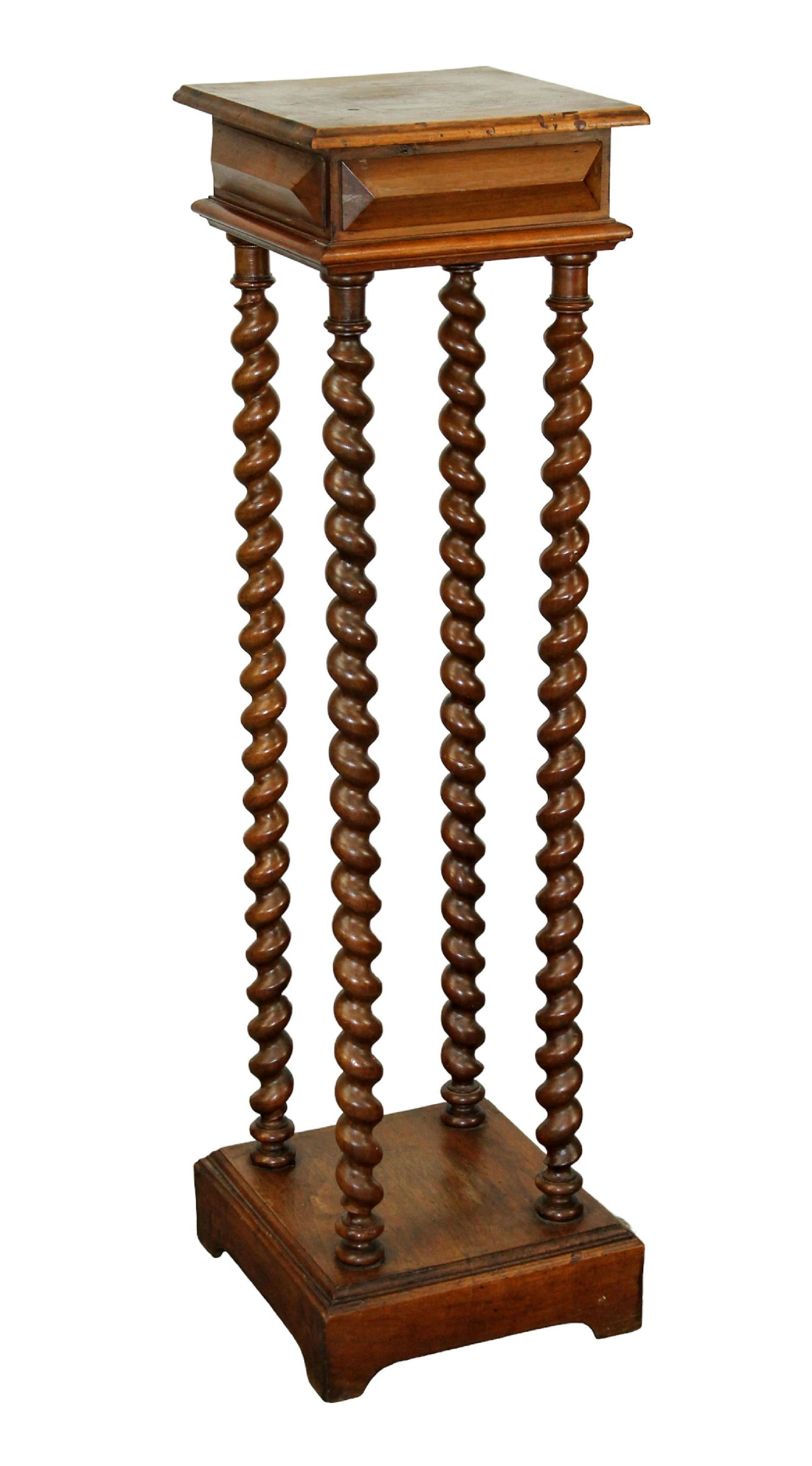 French walnut barley twist plant stand pedestal (1 of 6)