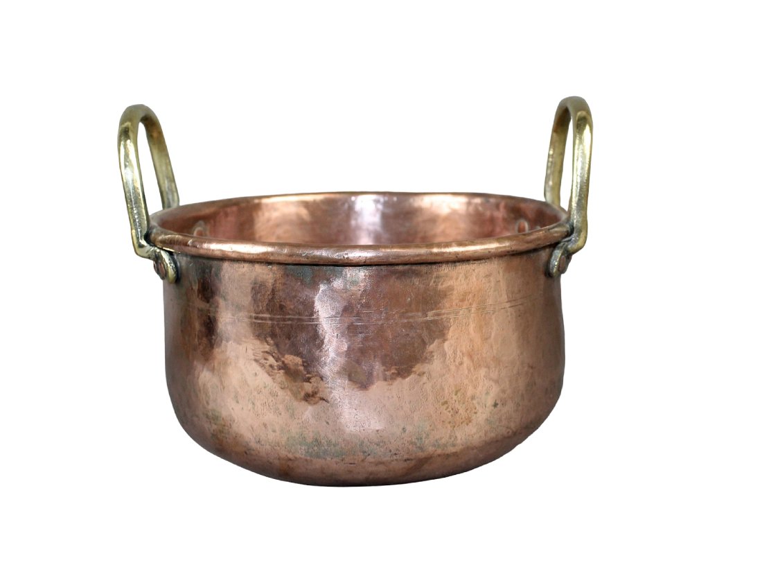 French copper candy vat with bronze handles (1 of 8)