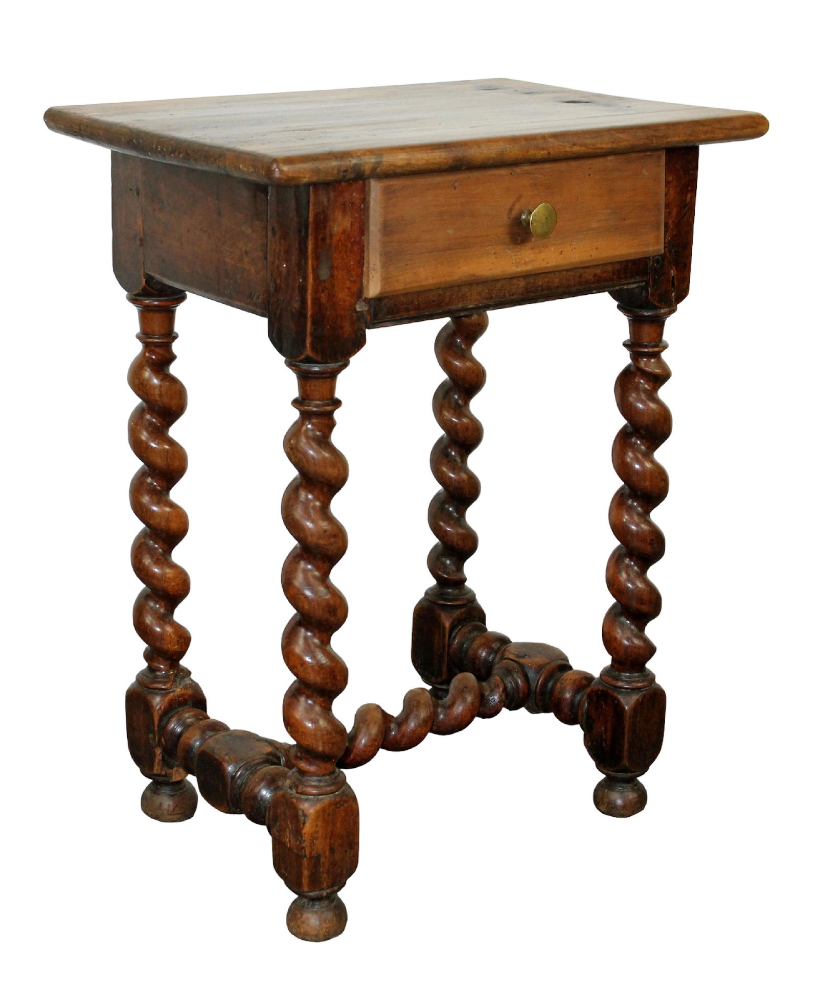 French walnut side table on barley twist legs (1 of 8)