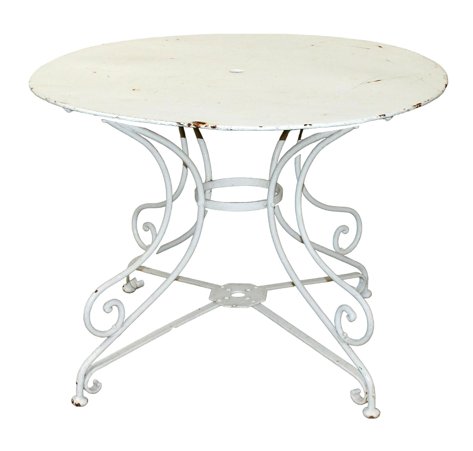 French Painted Cast Iron Garden Bistro Table Auction