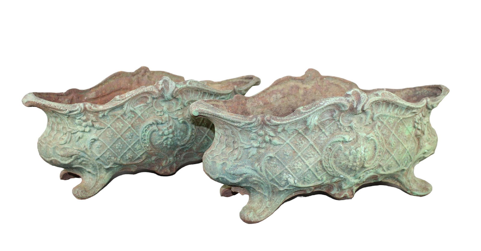 Pair of French cast iron oval planters (1 of 8)
