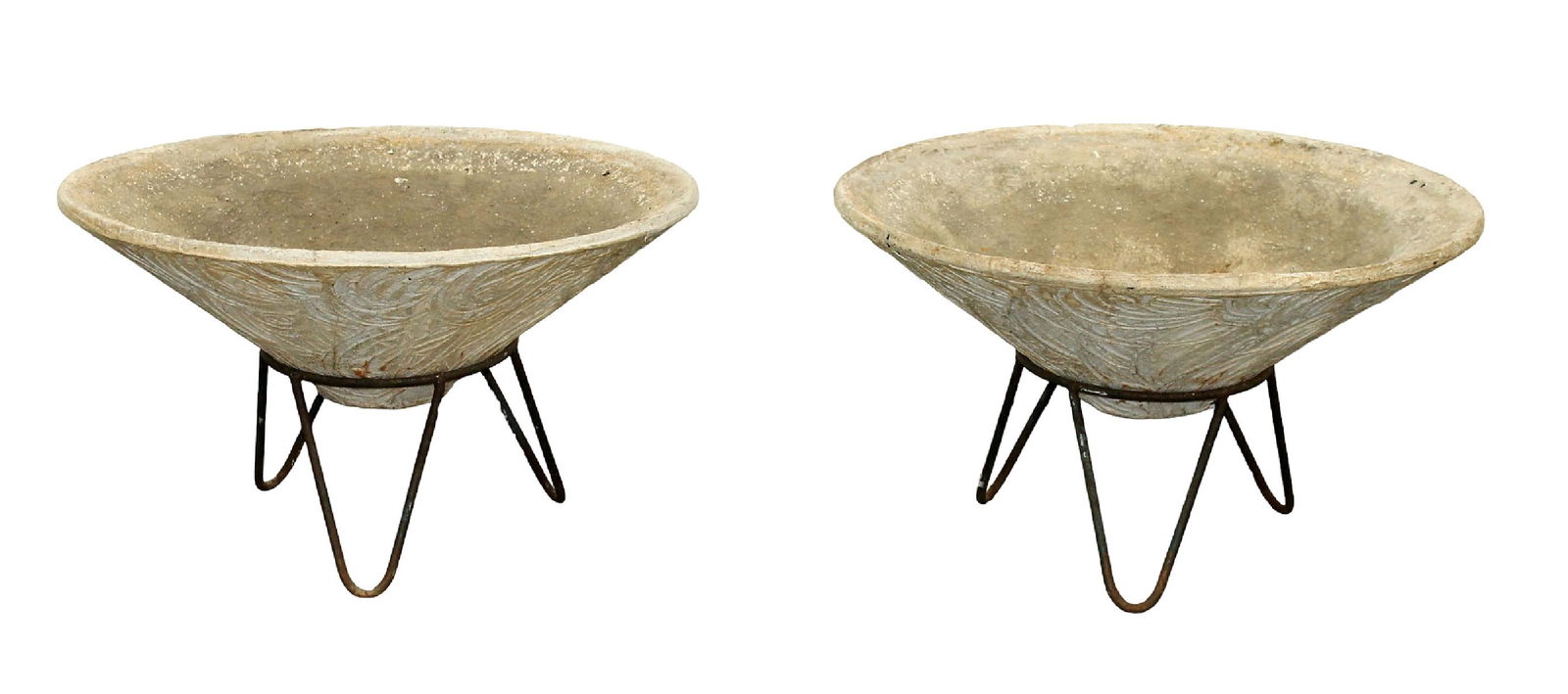 Pair of Willy Guhl designed saucer planters (1 of 6)