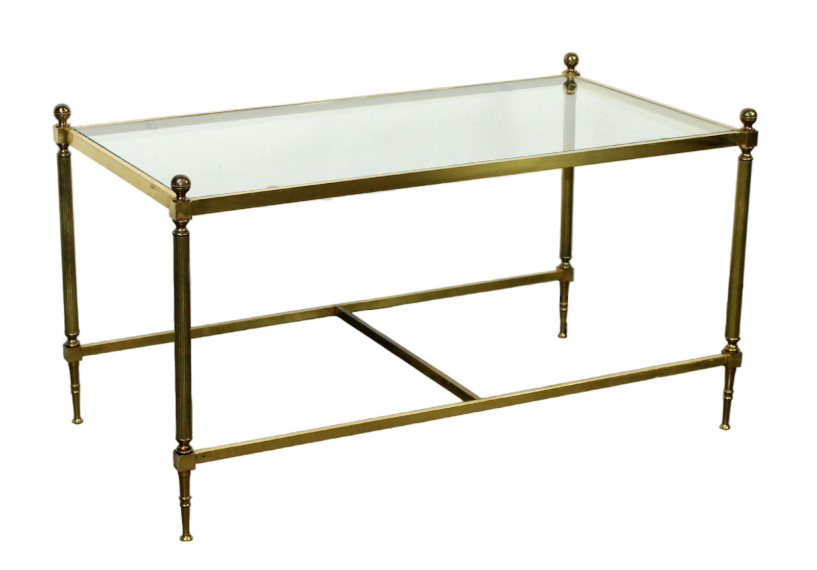 French Maison Jansen brass and glass coffee table (1 of 6)