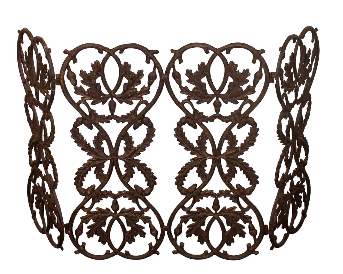 Scrolled iron 4 panel firescreen (1 of 7)