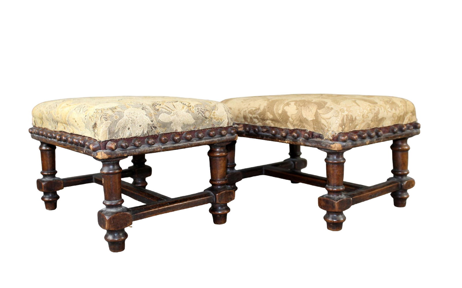 Pair of French walnut miniature foot stools (1 of 8)