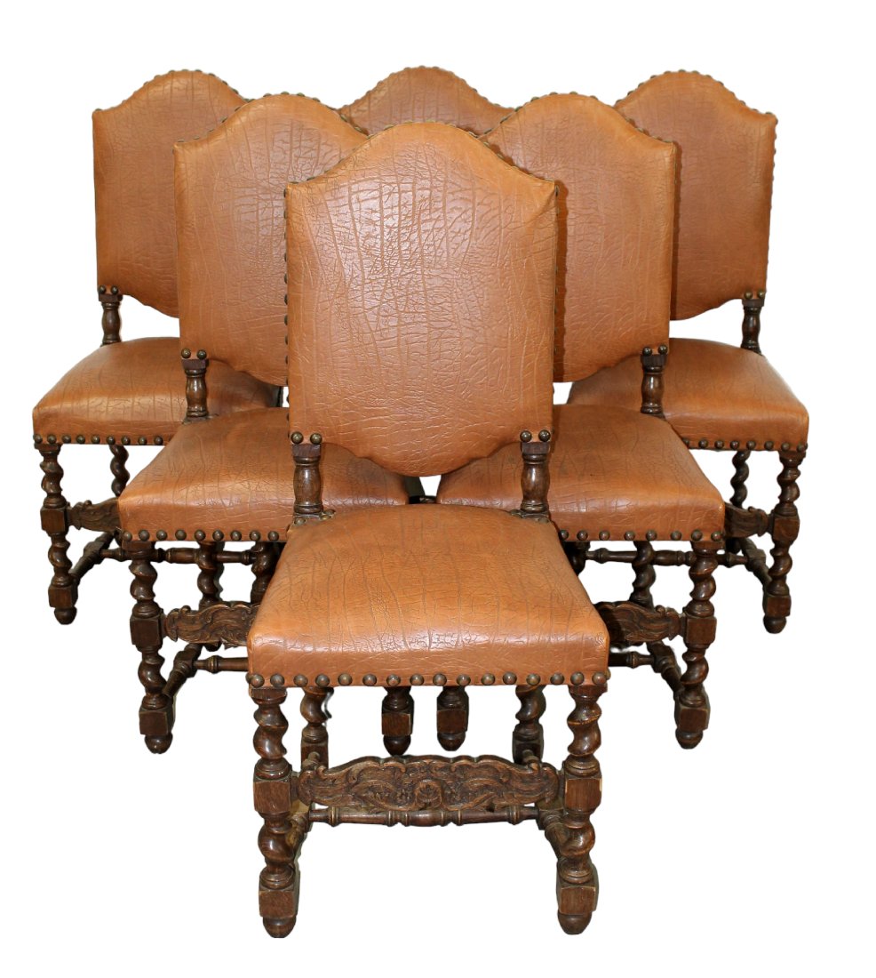 Set of 6 French barley twist dining chairs (1 of 10)