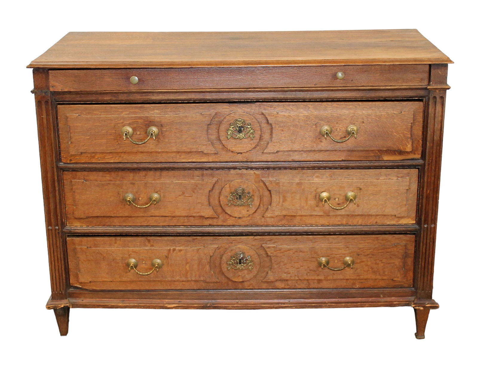 French 4 drawer oak commode (1 of 9)