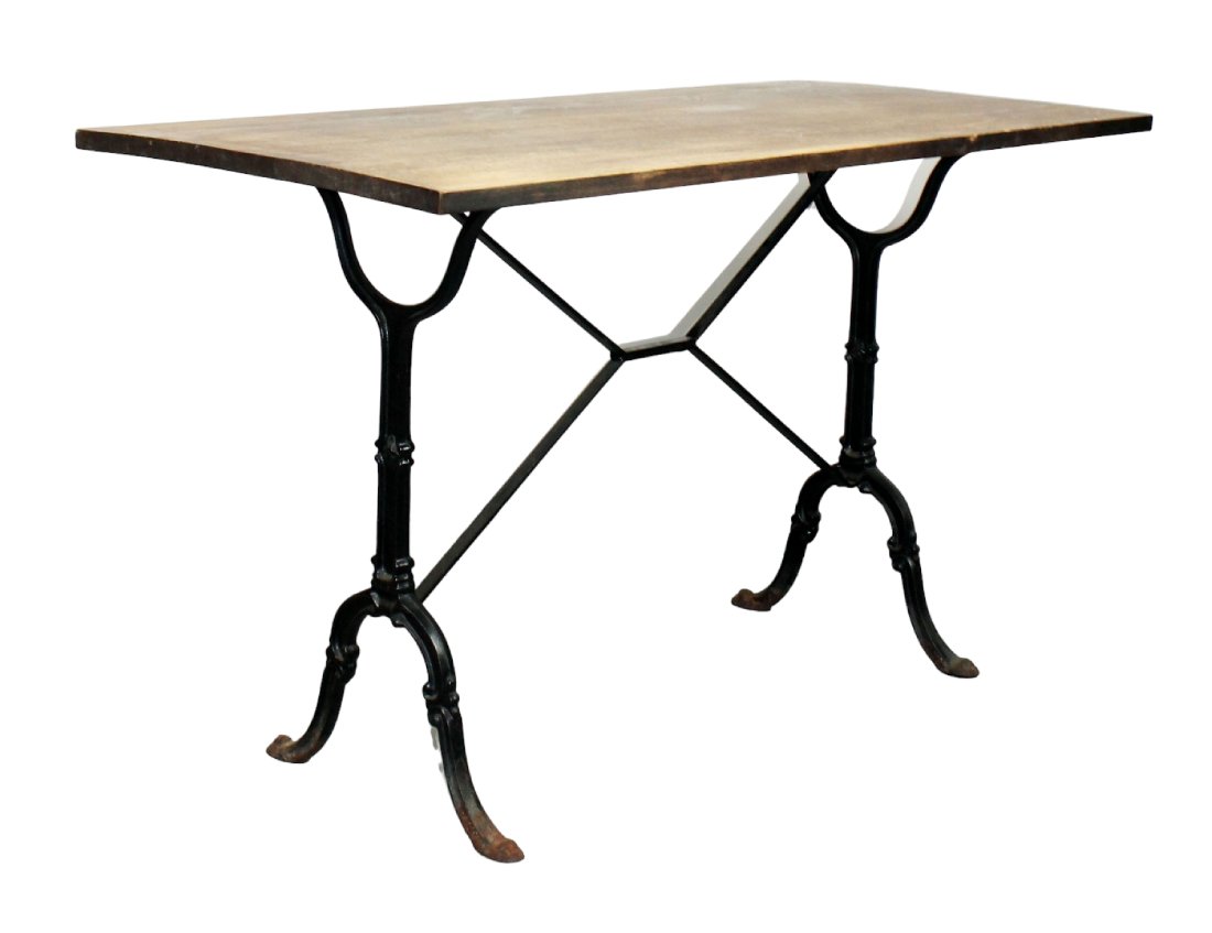French wood top cafe table (1 of 8)