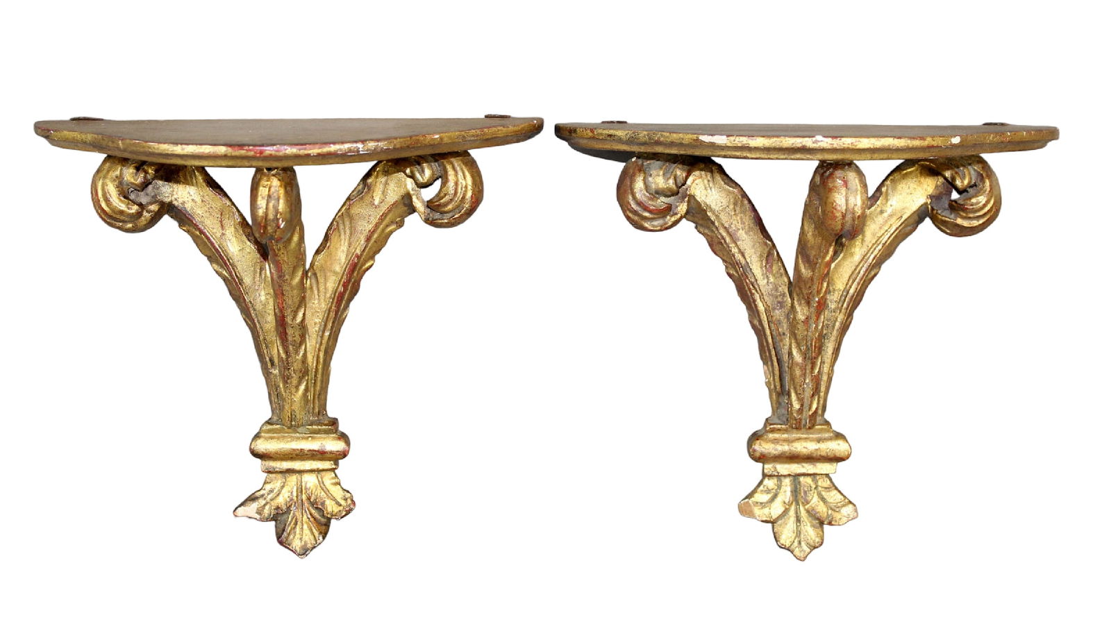 Pair of Italian gilt wood fleur de lys wall shelves (1 of 11)