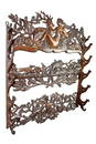 Black Forest carved wall mount gun rack with Diana the huntress