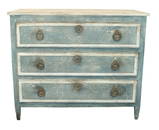 French Directoire 3 drawer commode in painted finish