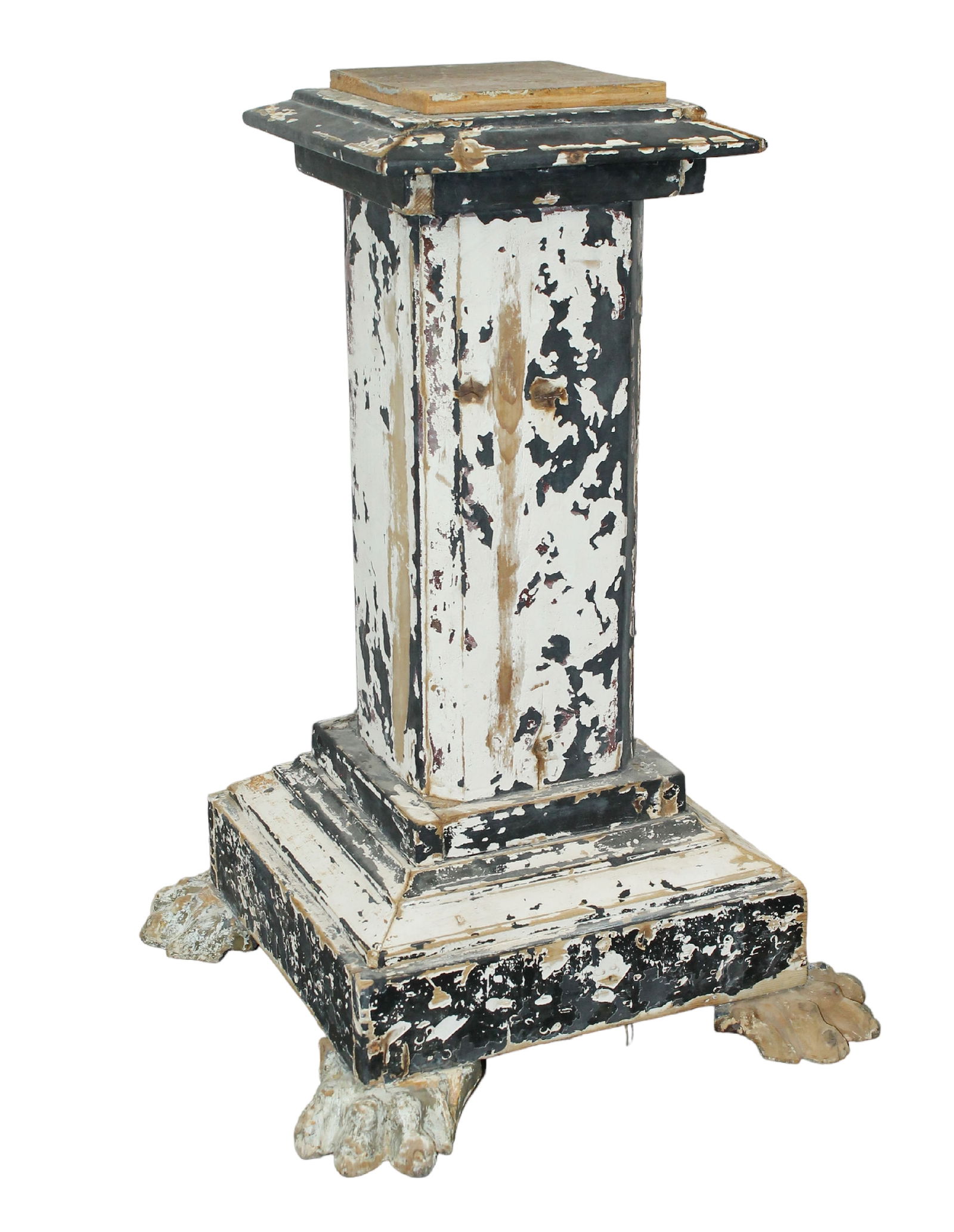 Italian square column pedestal with paw feet (1 of 9)
