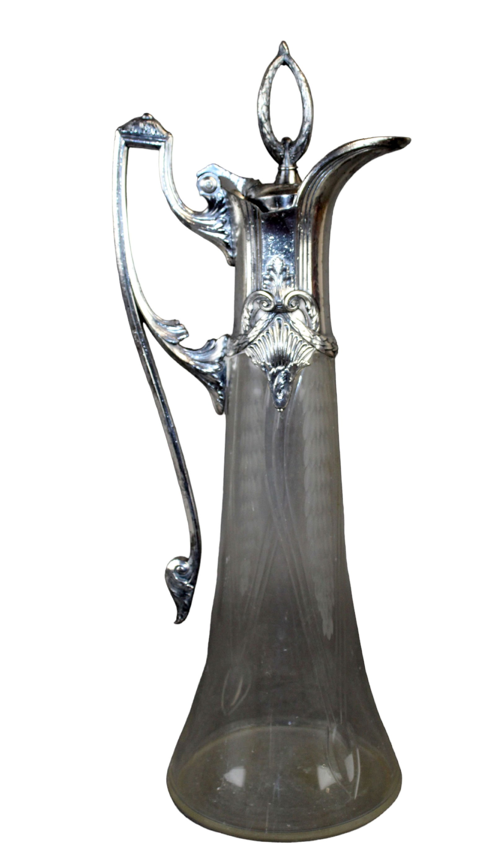 Art Nouveau silver plated crystal claret (1 of 10)