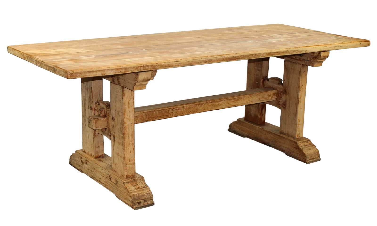 French bleached oak trestle table (1 of 7)