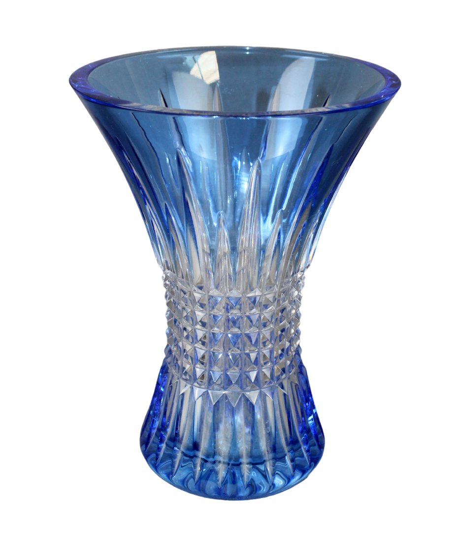 Waterford cobalt to clear crystal vase (1 of 8)