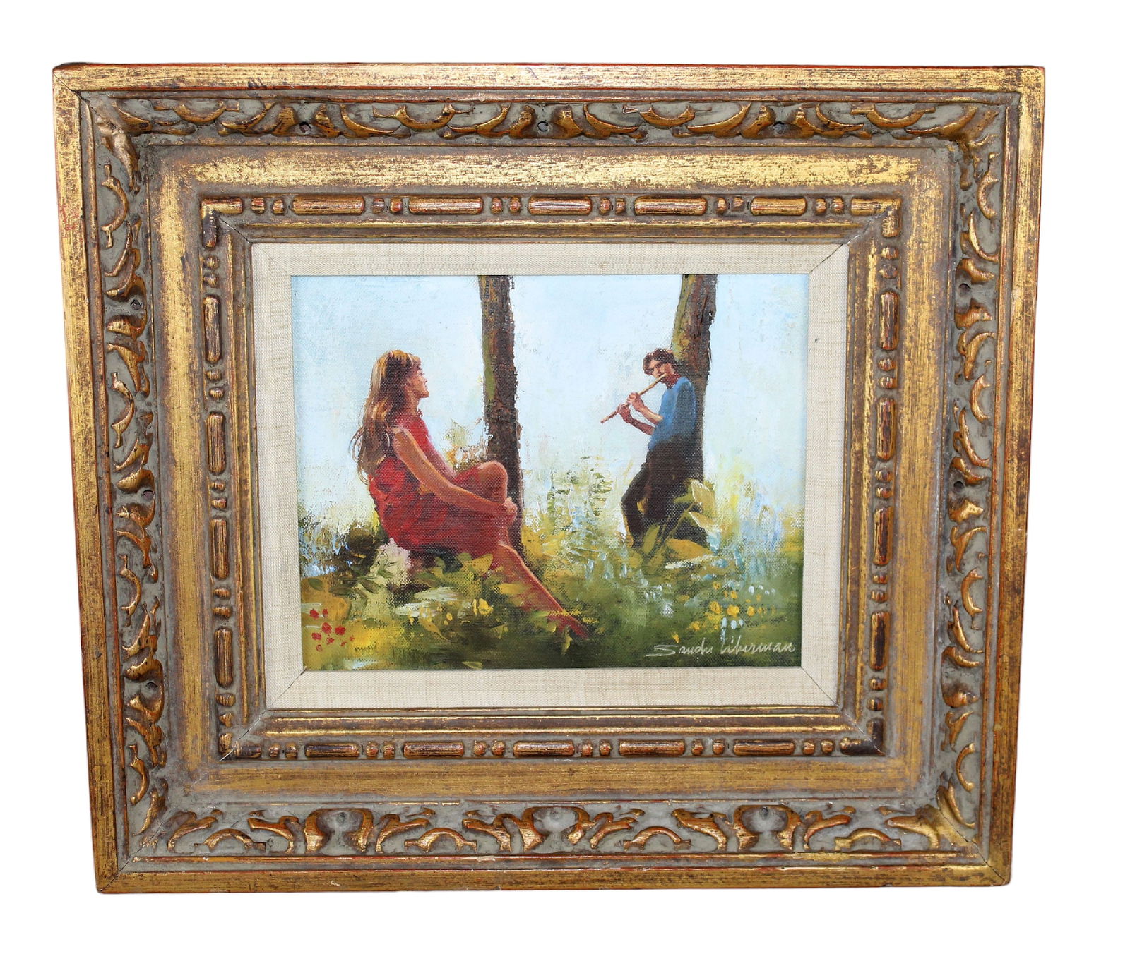 Sandu Liberman (1923-1977) oil on canvas painting (1 of 7)