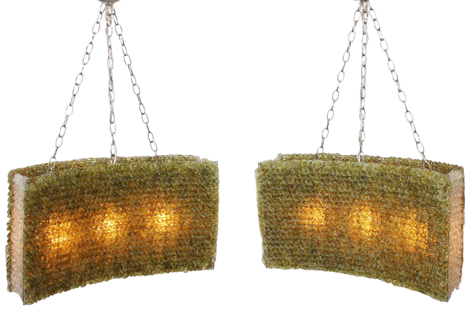 Pair Venetian Murano glass flower hanging lights (1 of 14)