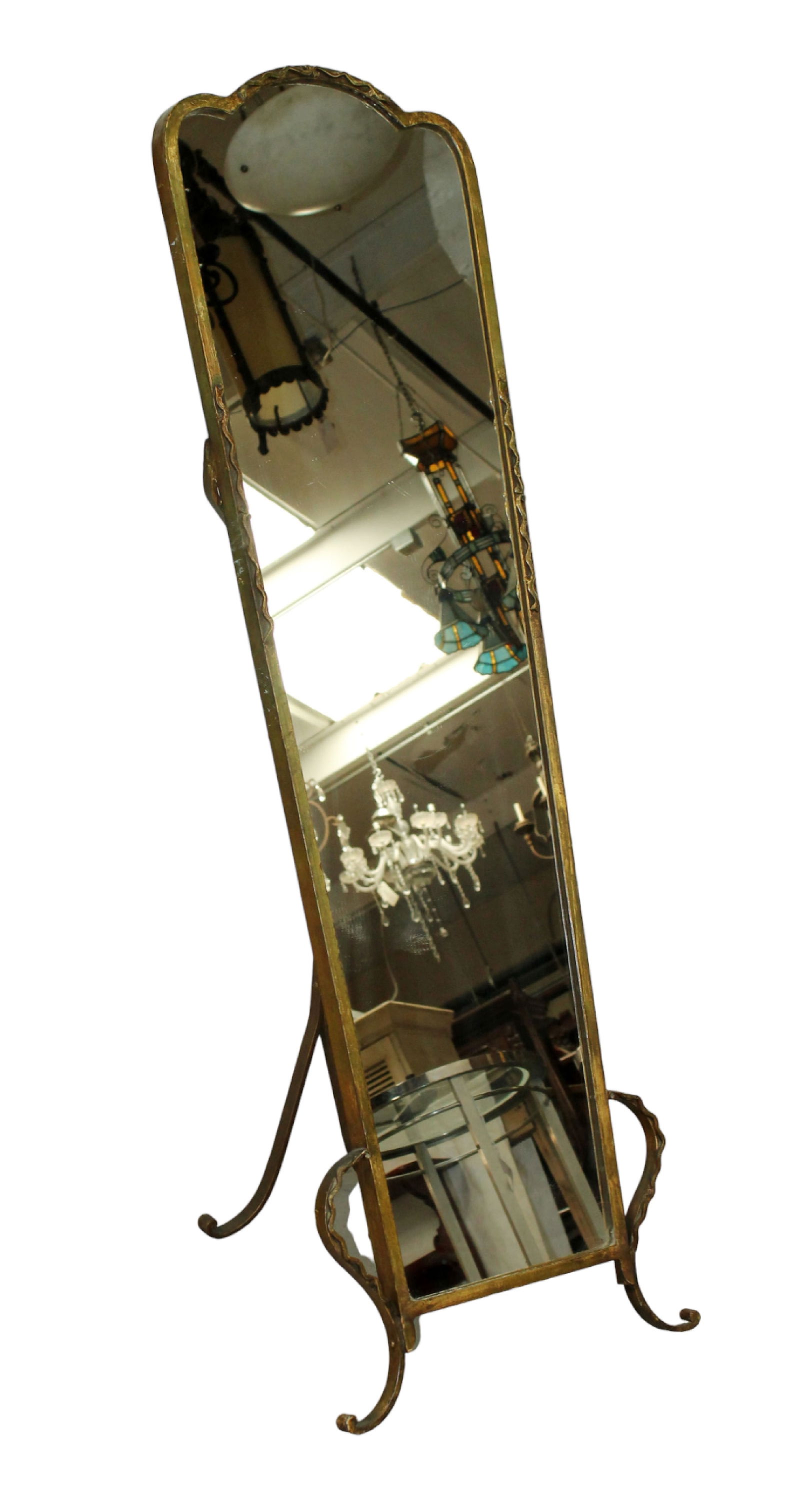 French Art Deco iron cheval mirror (1 of 7)