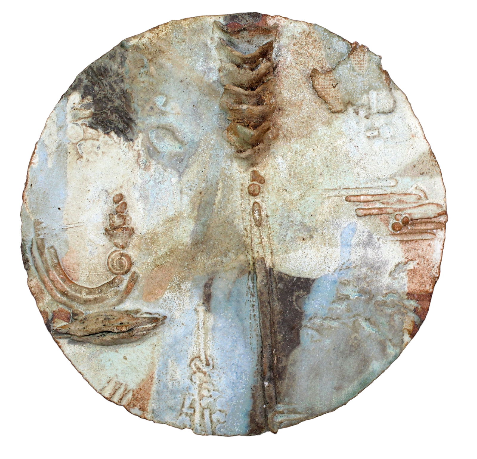 Lot of 2 Spanish abstract terra cotta wall panels (1 of 6)