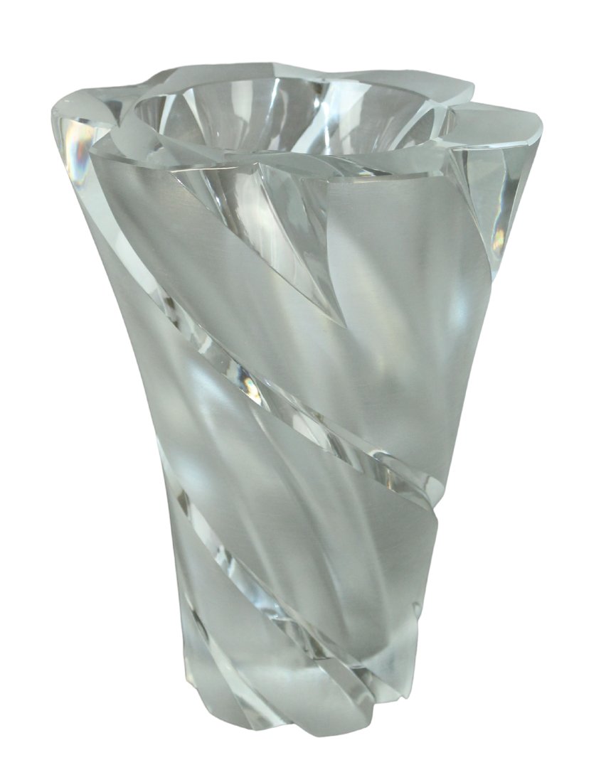 Lalique Narcisse frosted crystal vase: Lalique Narcisse frosted crystal vase. 10 5/8"h x 8 1/8"w