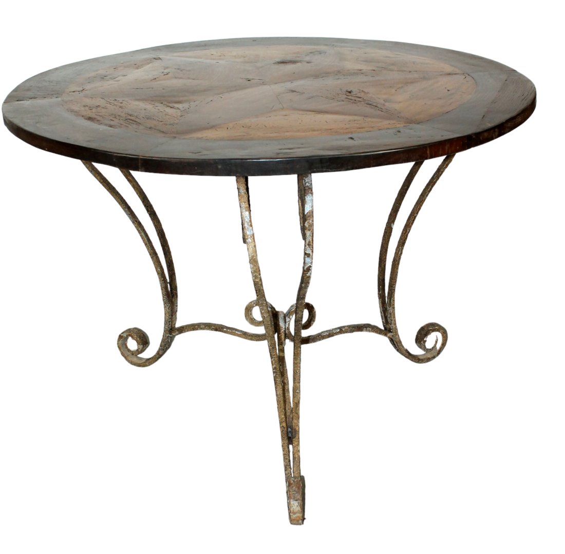 French Provincial gueridon table with inlaid compass rose (1 of 7)
