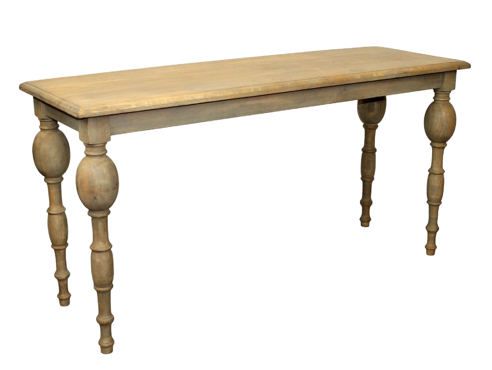 CG Sparks Turned leg console table in bleached walnut: CG Sparks Turned leg console table in bleached walnut. 30"h x 59"w x 20"d