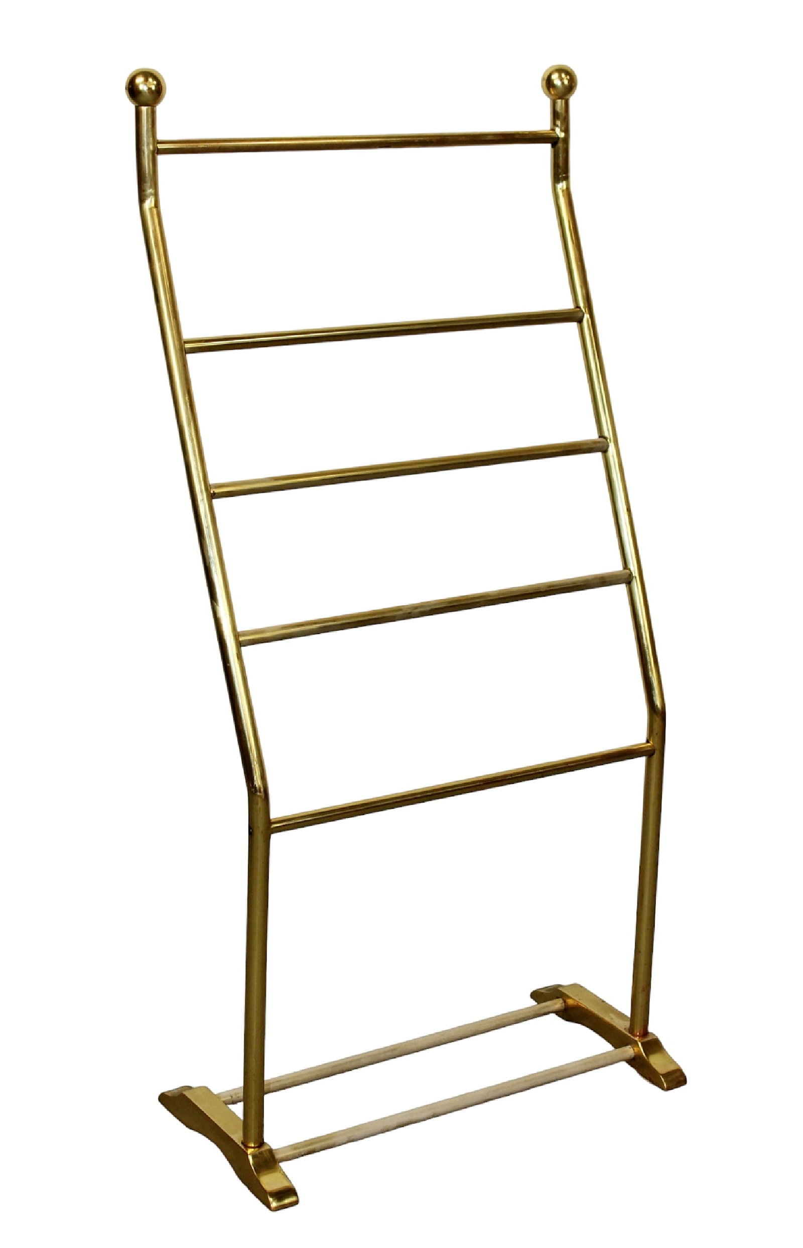 American brass 5 rung blanket rack: American brass 5 rung blanket rack. Late 20th century. 45 1/2"h x 21 1/2"w x 11"d