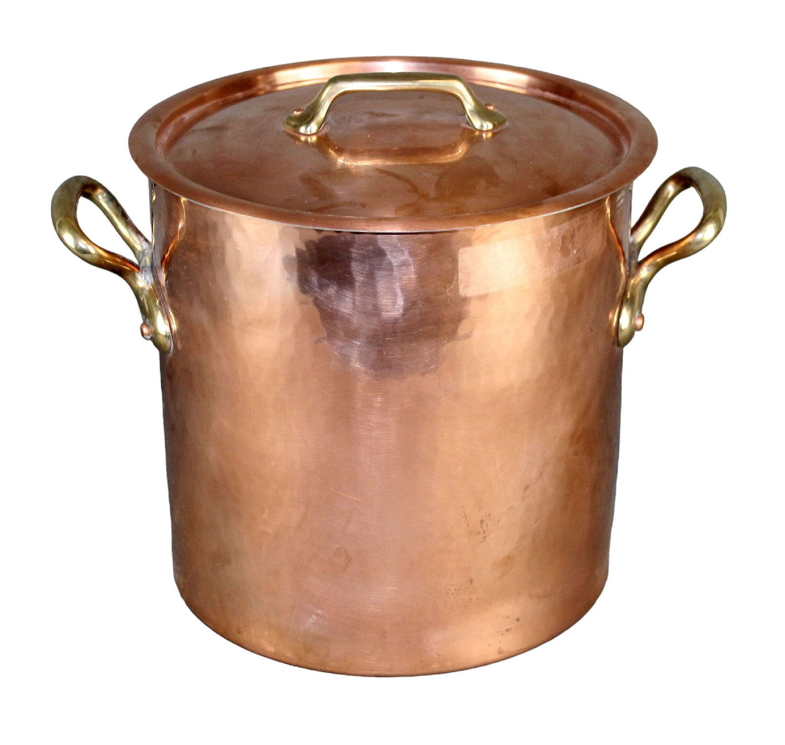 French hammered copper Williams Sonoma lidded stock pot (1 of 9)
