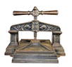 French cast iron book press with wolf heads