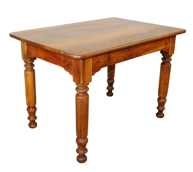 French farmhouse table in oak on turned legs (1 of 10)