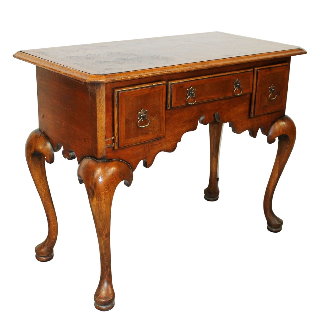 Antique English lowboy chest with pad feet (1 of 10)