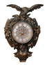 French carved walnut wall clock with eagle