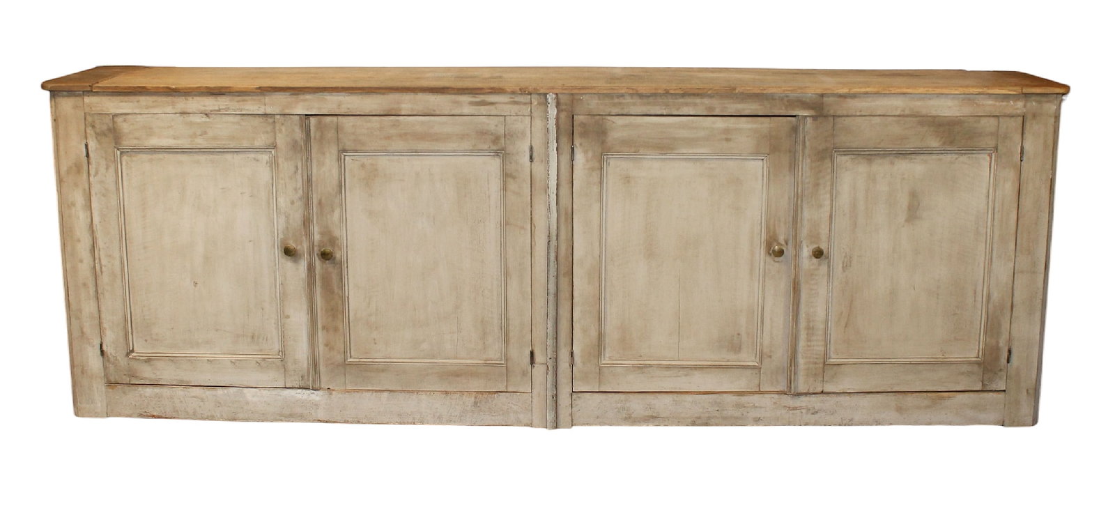 French 4 door sideboard in walnut with rubbed finish and natural top (1 of 14)